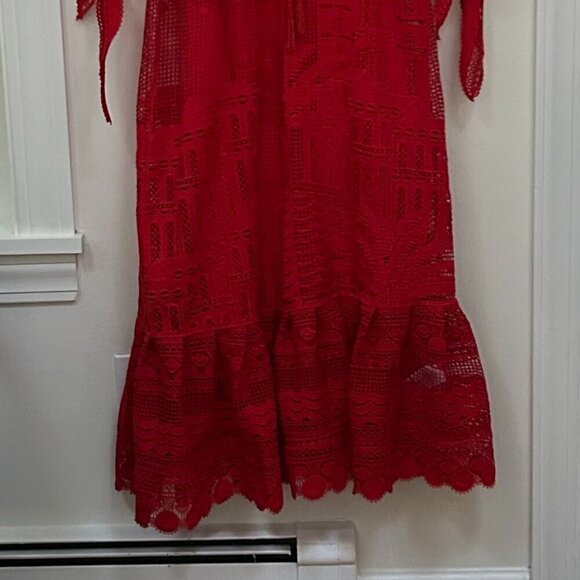 Farm Rio red morada boa guipure maxi dress in Size S - Picture 7 of 14